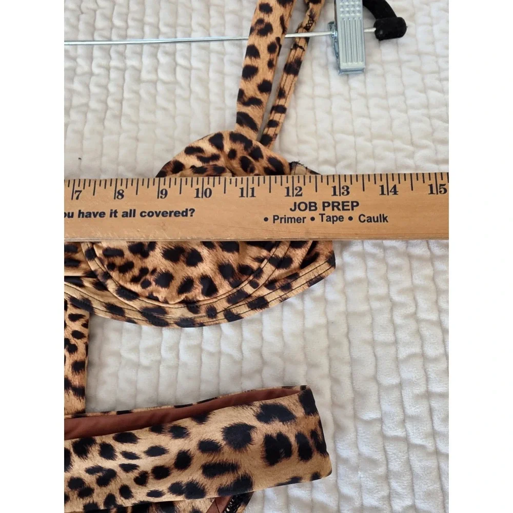 Monday Swimwear 2 Piece Bikini‎ Leopard Print Size Small